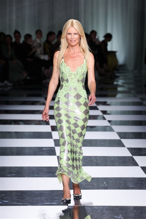 Claudia Schiffer, 53, looks incredible on runway at Versace